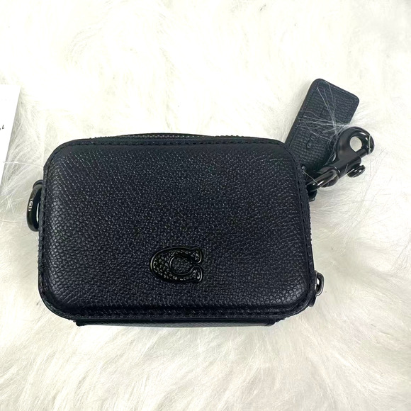 Coach Crossbody Pouch In Crossgrain Leather/Black CP271 NWT - Picture 1 of 7